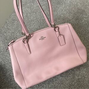 Coach christ carryall large shoulder bag pink leather crossbody